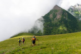 en descente de randonnée