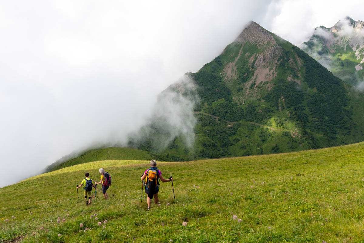 en descente de randonnée