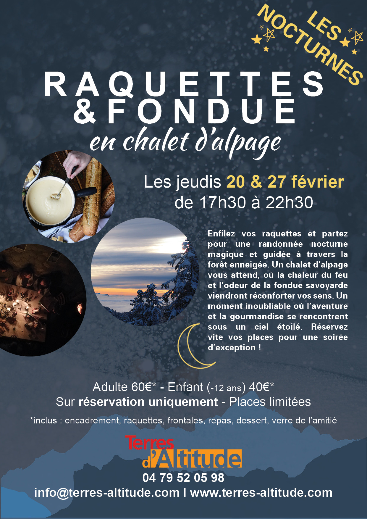Nocturne raquette et fondue